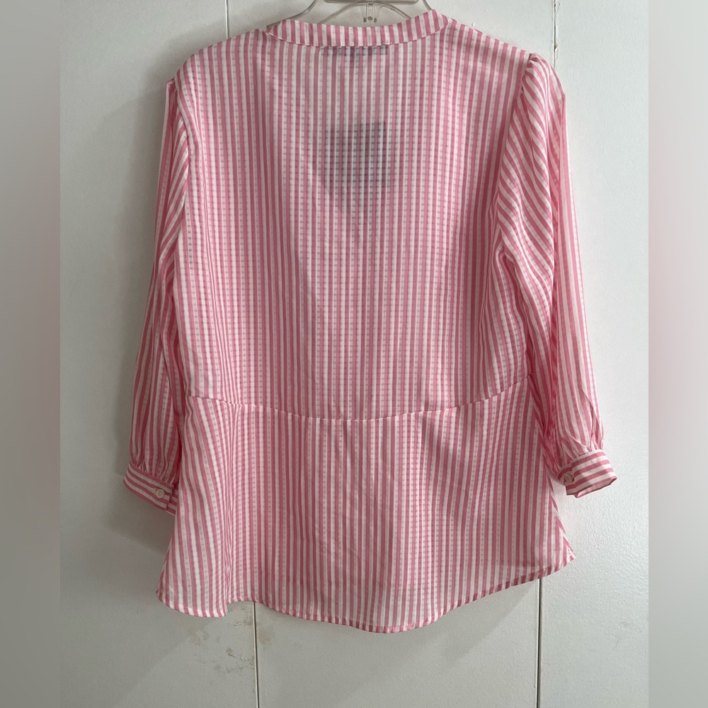 Marc New York Pink Striped Ruffle Blouse - Picture 2 of 5